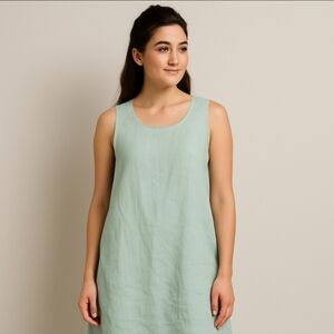Bryn Walker Linen Tank Dress Seafoam Green Made in USA Size XS